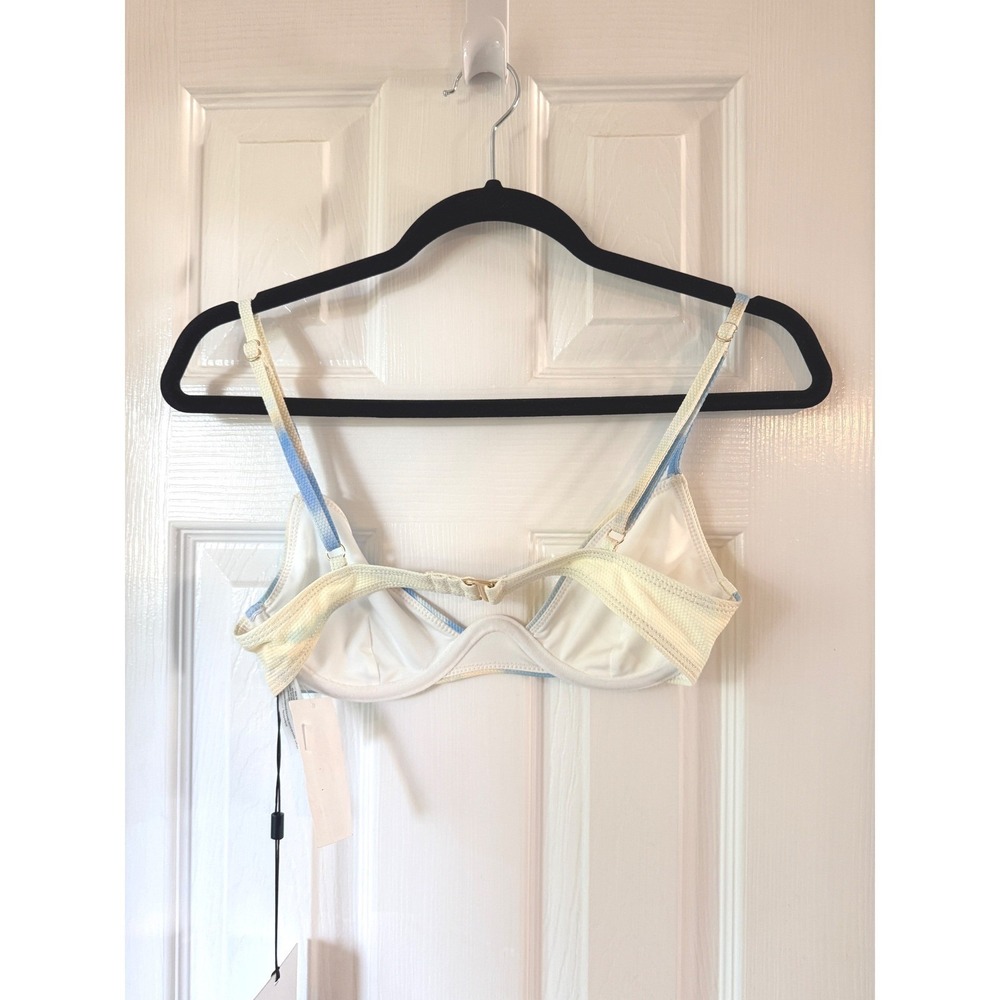 Significant Other Corinne Balconette Bikini Top Vista Stripe Blue Cream NWT 12 - Picture 5 of 5